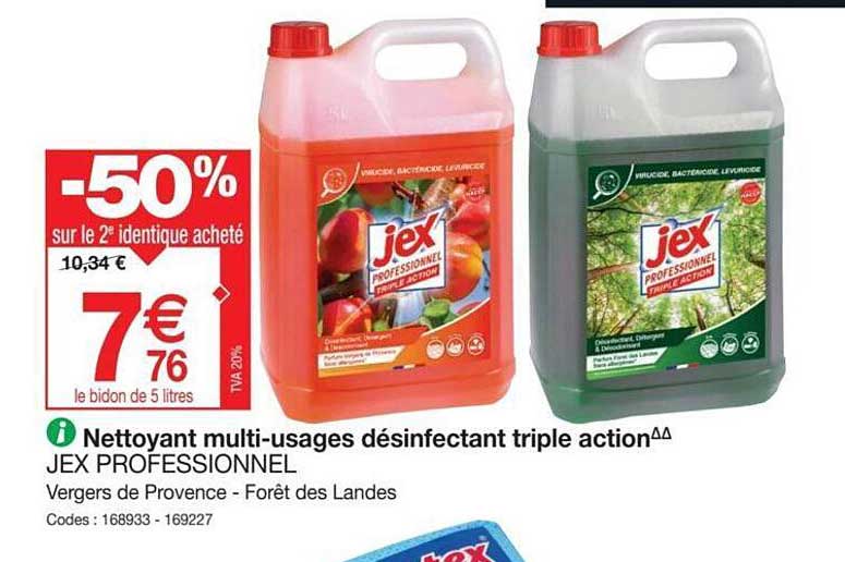 nettoyant multi-usages désinfectant triple action jex professionnel