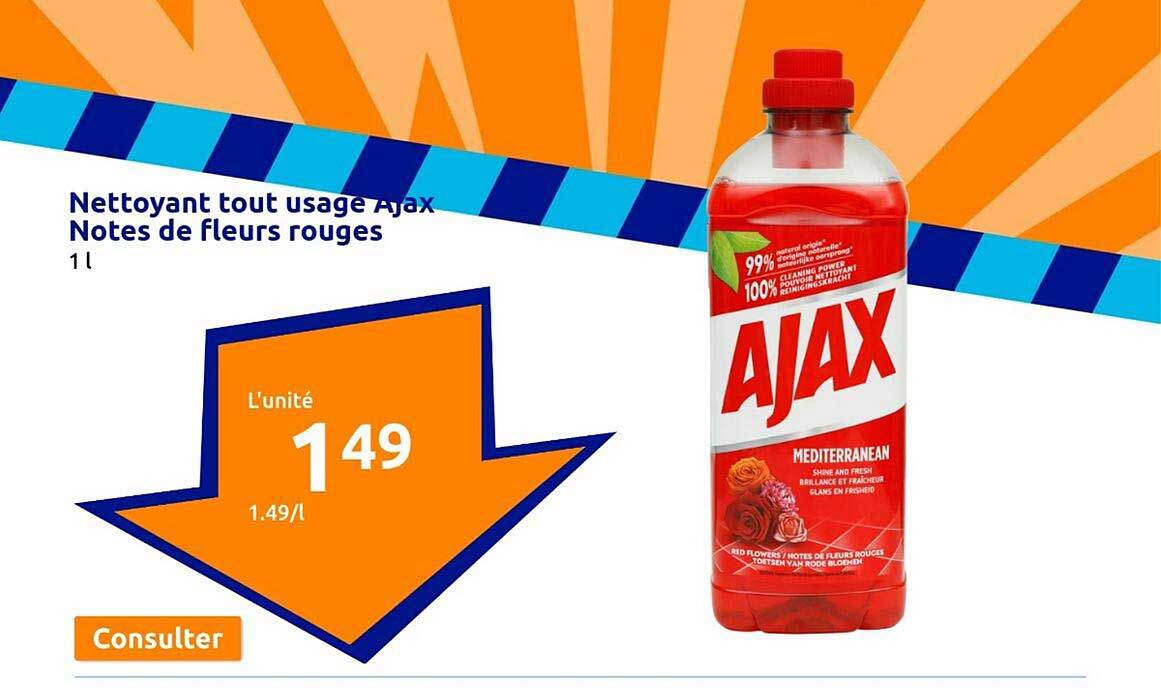 nettoyant tout usage ajax notes de fleurs rouges