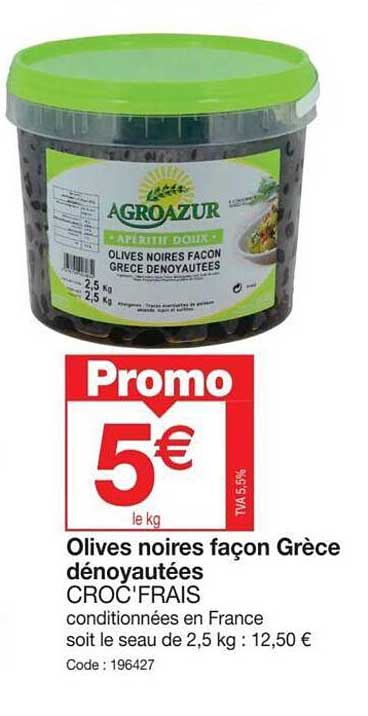 olives noies façon grèce dénoyautées croc'frais