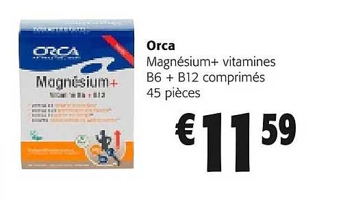 Orca Magnésium+ Vitamines B6 + B12 Comprimés