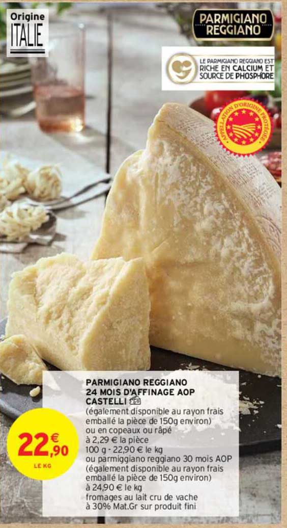 parmigiano reggiano 24 mois d'affinage aop castelli