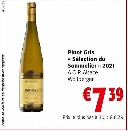 pinot gris «sélection du sommelier» 2021