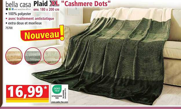 plaid xl "cashmere dots" bella casa