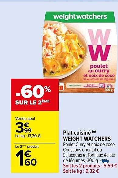 plat cuisiné weight watchers