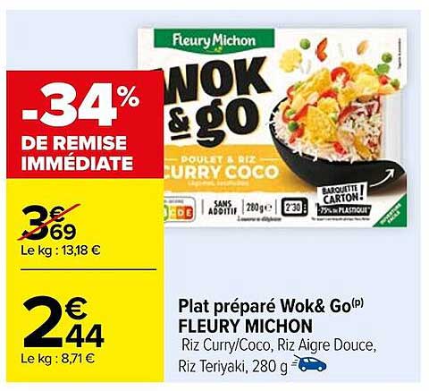 plat préparé wok & go fleury michon