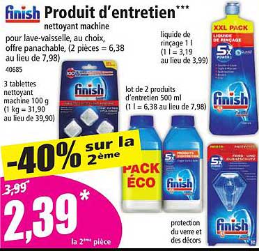 produit d'entretien nettoyant machine finish