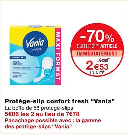 protège-slip confort fresh "vania"