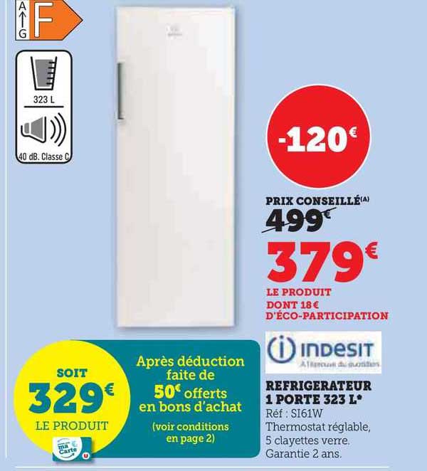 Réfrigérateur 1 Porte 323 L Indesit