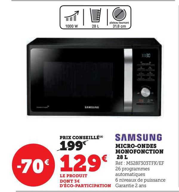 samsung micro-ondes monofonction 28 l