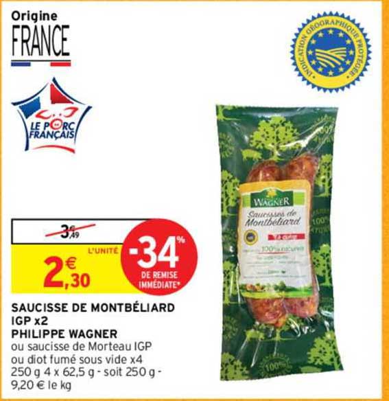 saucisse de montbéliard igp x2 philippe wagner