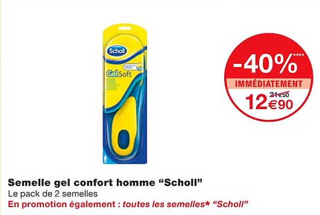 semelle gel confort homme "scholl"