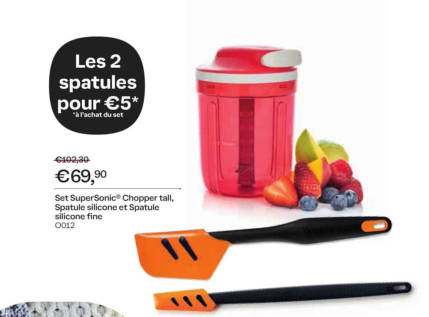Set Super Sonic Chopper Tall, Spatule Silicone Et Spatule Silicone Fine