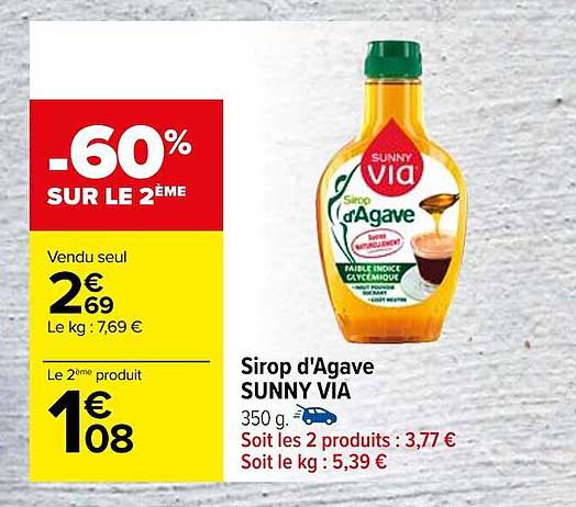 sirop d'agave sunny via