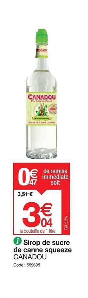 Sirop De Sucre De Canne Squeeze Canadou