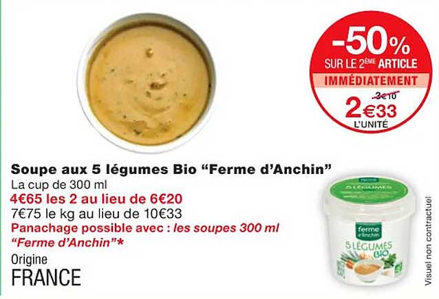 soupe aux 5 légumes bio "ferme d'anchin"