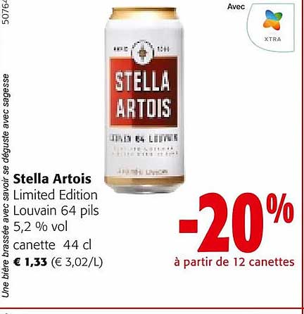 stella artois limited edition louvain 64 pils 5,2% vol.
