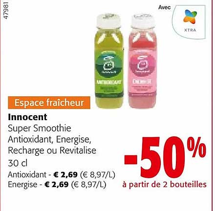 Super Smoothie Antioxidant, Energise, Recharge Ou Revitalise Innocent