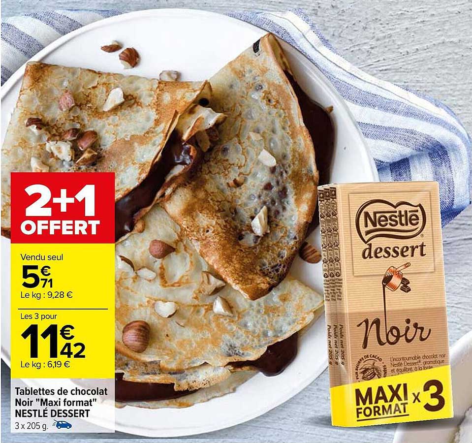 Tablettes De Chocolat Noir "maxi Format" Nestlé Dessert