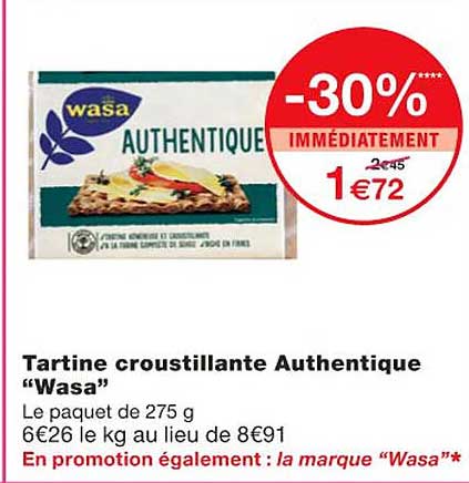 tartine croustillante authentique "wasa"