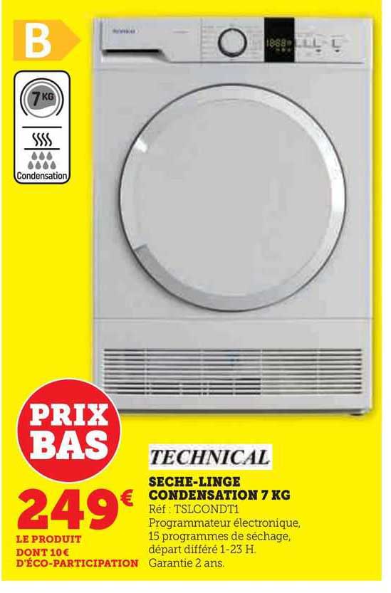 technical sèche-linge condensation 7 kg