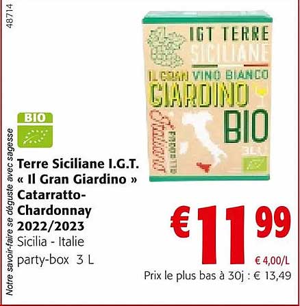 terre siciliane i.g.t. «il gran giardino» catarratto-chardonnay 2022/2023