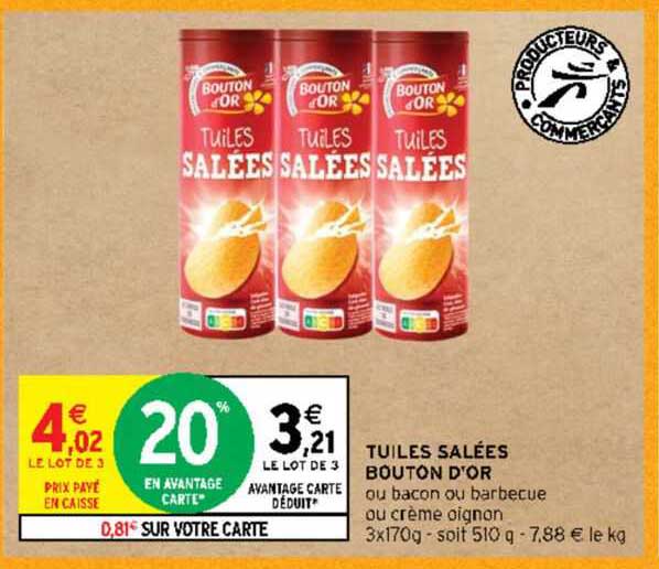 Tuiles Salées Bouton D'or