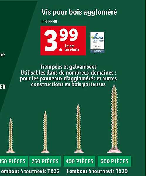 vis pour bois aggloméré