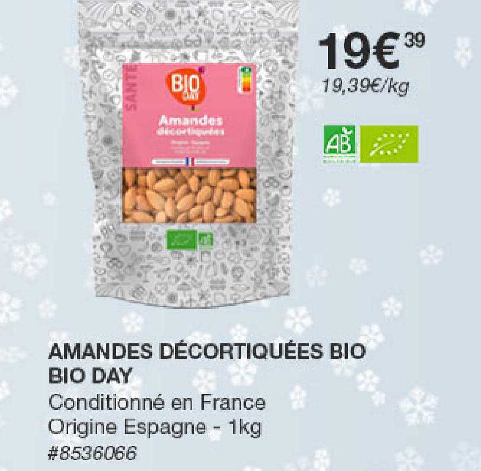 amandes décortiquées bio bio day
