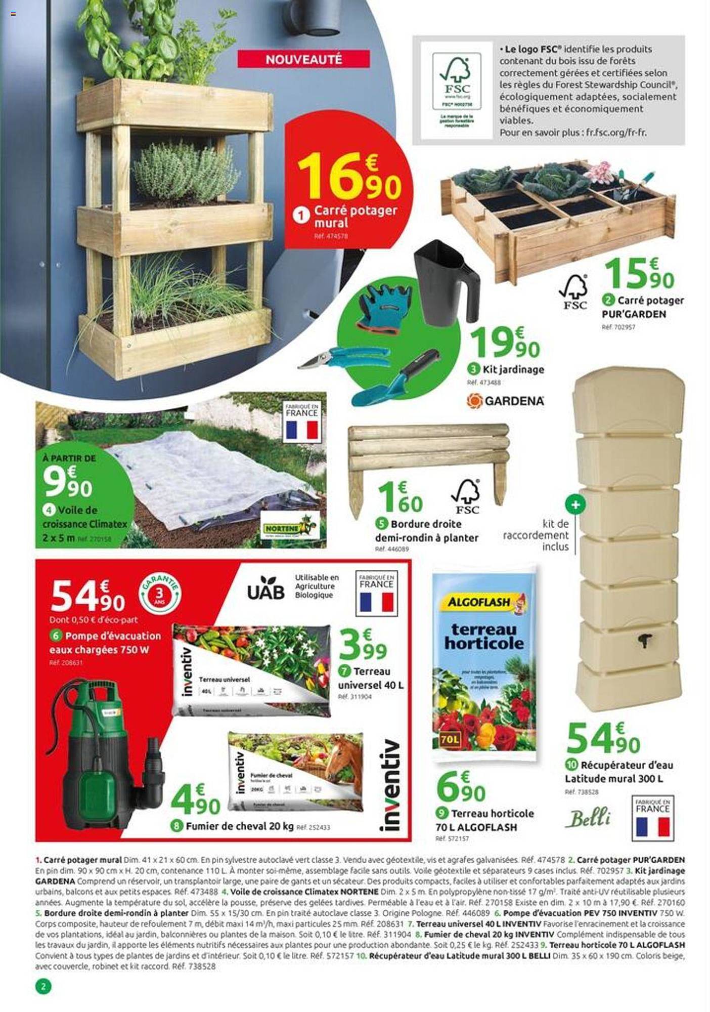 carré potager mural, voile de croissance climatex, kit jardinière, carré potager pur'garden, terreau horticole algoflash, récupération d'eau