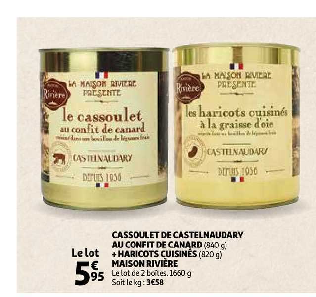 Cassoulet De Castelnaudary Au Confit De Canard + Haricots Cuisinés Maison Rivière