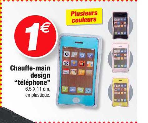chauffe main design téléphone en plastique