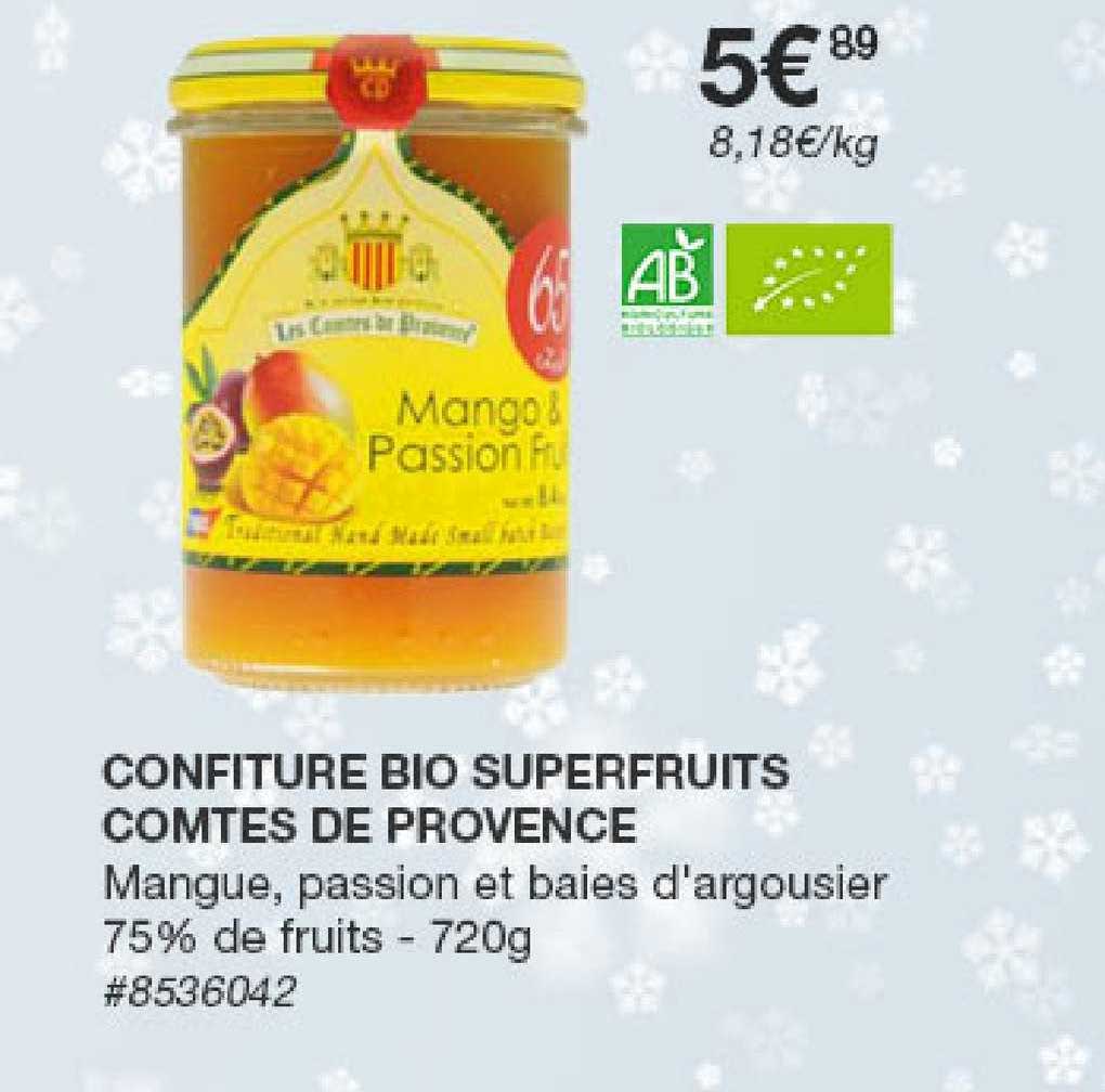confiture bio superfruits comtes de provence