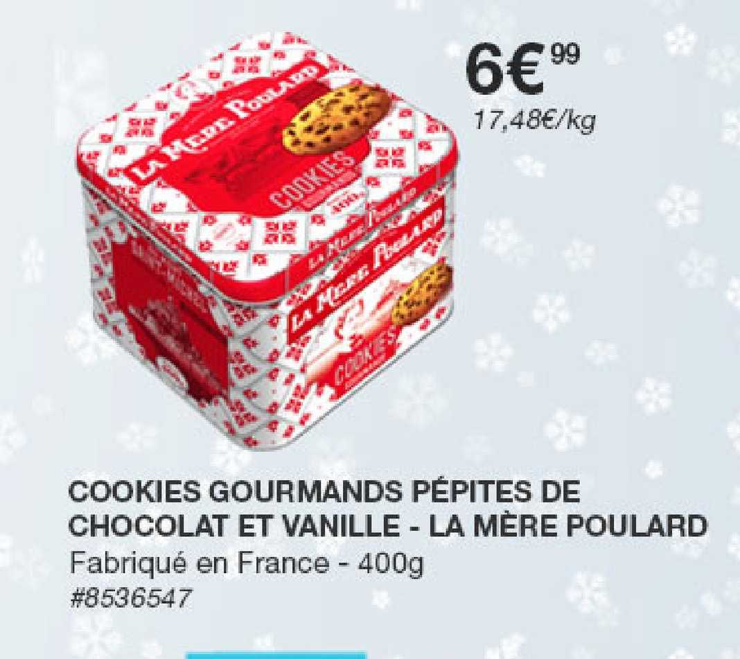 cookies gourmands pépites de chocolat et vanille - la mère poulard