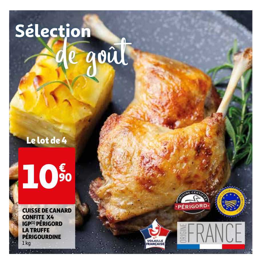cuisse de canard confite x4 igp périgord la truffe périgourdine