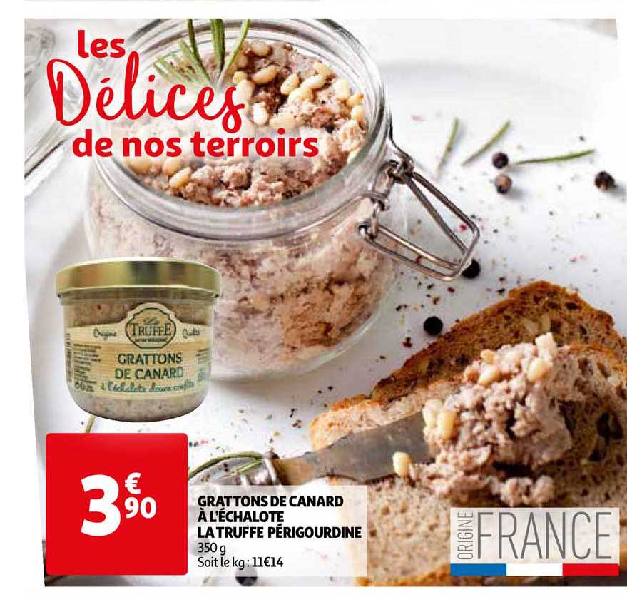 grattons de canard à l'échalote la truffe périgourdine