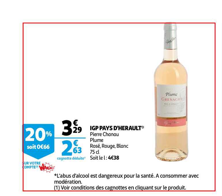 igp pays d'herault pierre chanau plume rosé rouge blanc