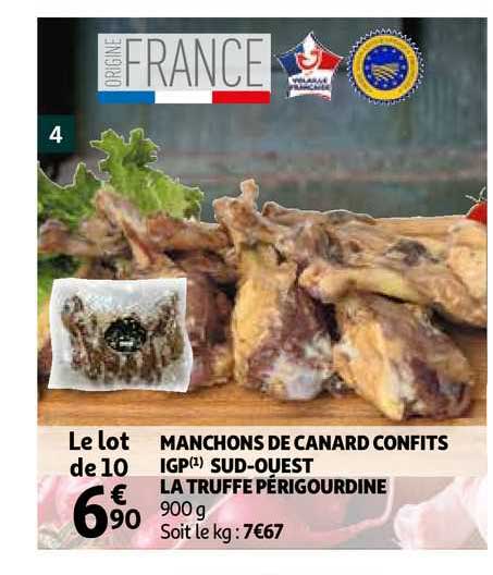 manchons de canard confits igp sud ouest la truffe périgourdine