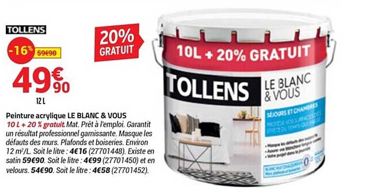 peinture acrylique le blanc & vous tollens