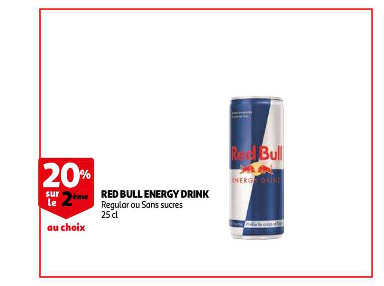red bull energy drink 20% sur le 2ème au choix