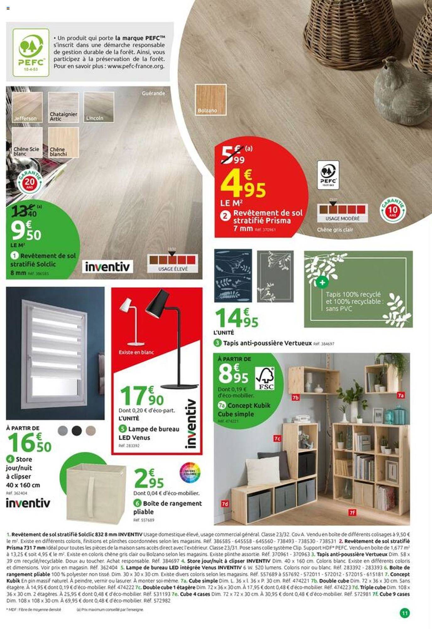 revêtement de sol stratifié solclic, prisma, tapis anti-poussière vertueux, boite de rangement pliable, concept kubik cube simple