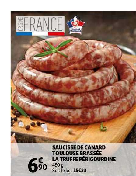 saucisse de canard toulouse brassée la truffe périgourdine