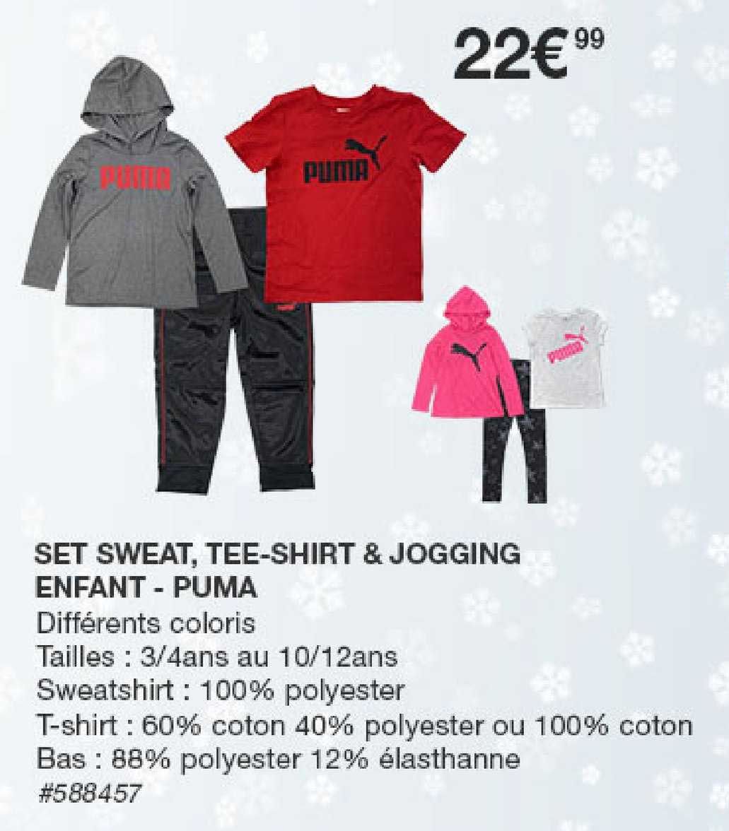 set sweat, tee-shirt & jogging enfant - puma