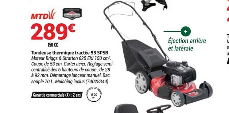 tondeuse thermique tractée 53 spsb mtd