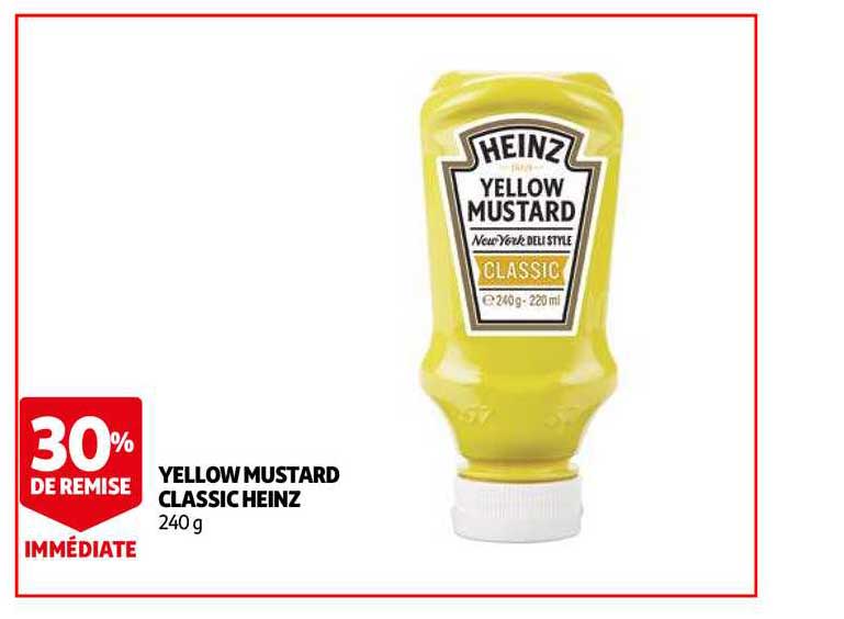 yellow mustard classic heinz 30% de remise immédiate