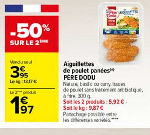 aiguillettes de poulet panées père dodu