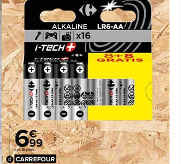 alkaline lr6-aa i-tech carrefour