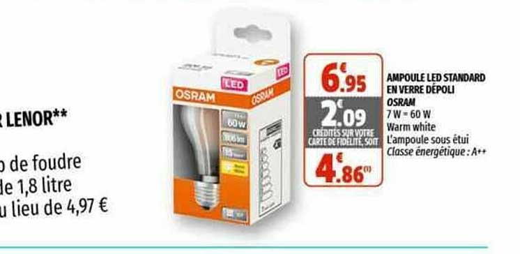 ampoule led standard en verre dépoli osram