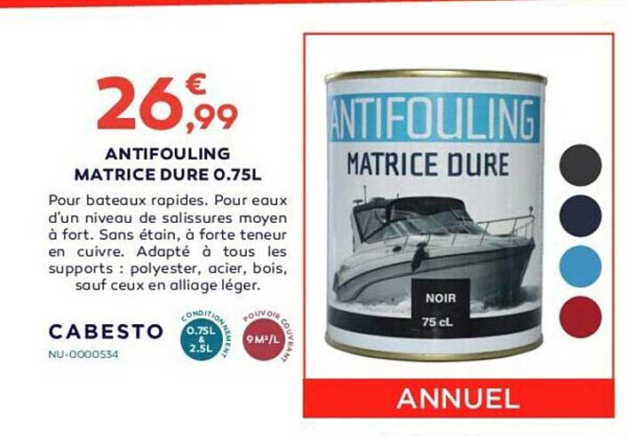 antifouling matrice dure 0.75l cabesto