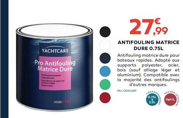 antifouling matrice dure 0.75l yachtcare