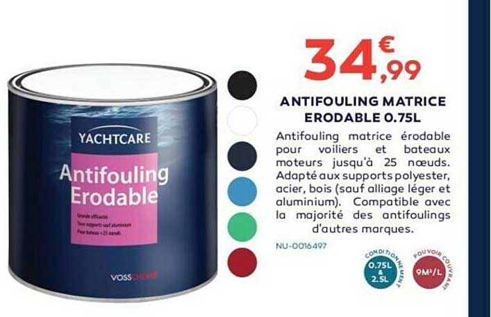 antifouling matrice erodable 0.75l yachtcare